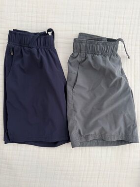Boys All In Motion brand Elastic Waist Shorts - Navy & Gray - set of 2